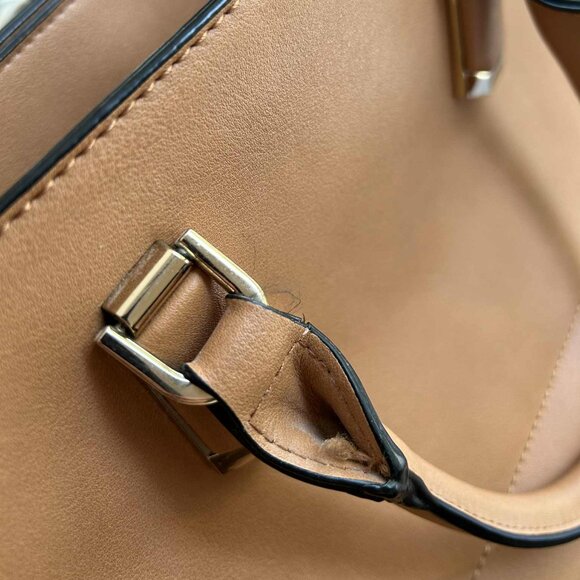 ALDO Camel Structured Tote Satchel with Gold Hardware & Crossbody Strap – OS - Picture 4 of 11